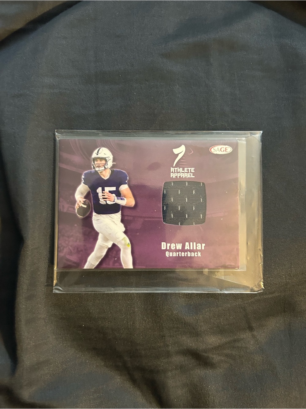 Sage Drew Allar Purple and White Athlete Apparel Card